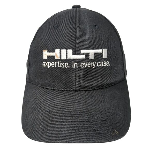 Hilti Expertise In Every Case Slideback Hat Black One Size Leather Strap - Picture 1 of 7